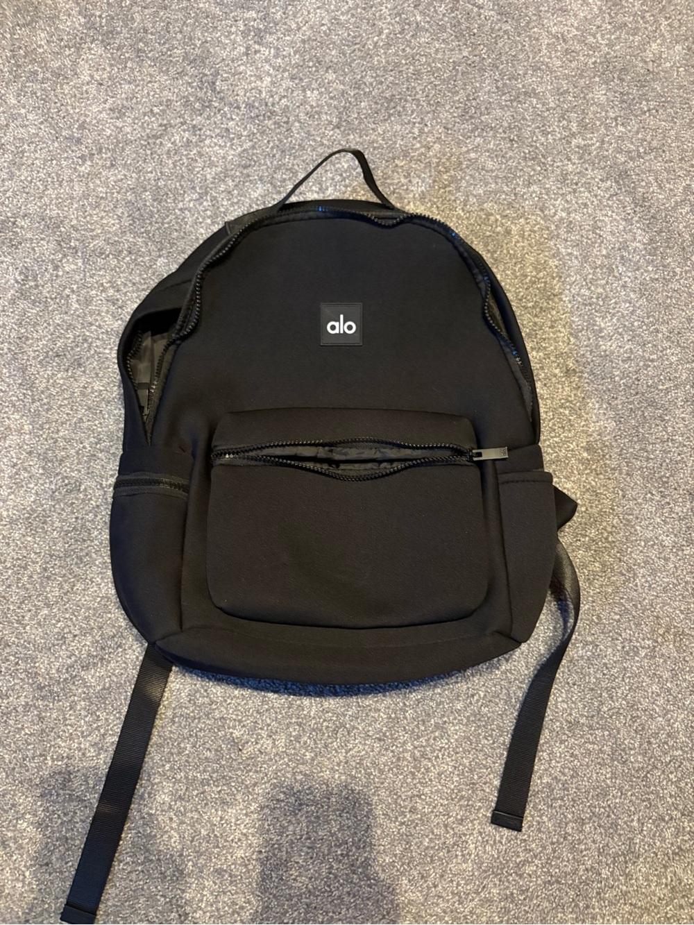 Alo Yoga Stow Backpack Black Neoprene with Detachable Pouch